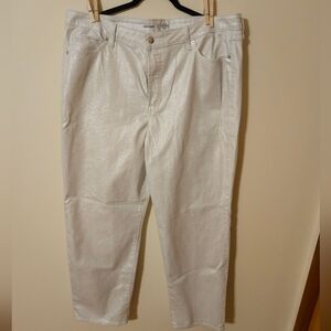 Old Navy OG Loose Shimmering White Jeans Tall Length